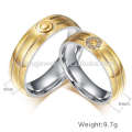 Hot sale imitation diamond valentine rings, plating gold rings for lover